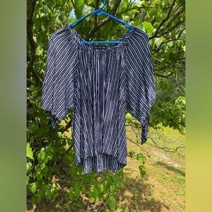 Kim & Cami Blue & White Top, Perfect for 4th of July or Memorial Day Holidays.